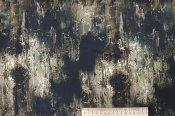 Сатин "Париж" принт/темно-зелено-коричневый на песочном 4101-PY/D#4/C#4