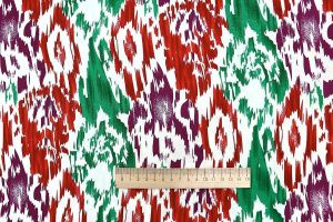 Штапель принт/красно-зелено-фиолетовый на белом 3671-PY/D#20/C#2