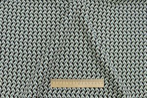 Блузочная ткань "SPH" принт/черно-бело-зеленый на бежевом 3621-PY/D#5/C#1