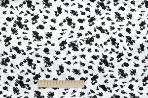 Блузочная ткань "SPH" принт/цветы черные на белом 3424-PY/D#H1618/C#3