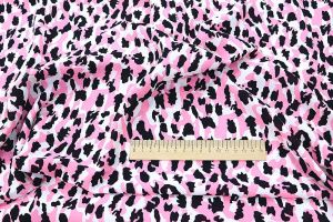Блузочная ткань "SPH" принт/пятна черно-белые на розовом 3386-PY/D#9776-371/C#1