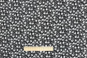 Блузочная ткань "SPH" принт/цветы белые на черном 3668-PY/D#6/C#3