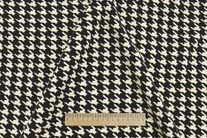 Блузочная ткань "SPH" принт/гусиная лапка черно-бежевая 3621-PY/D#2/C#1