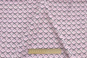 Блузочная ткань "SPH" принт/круги черно-белые на розовом 3621-PY/D#7/C#3