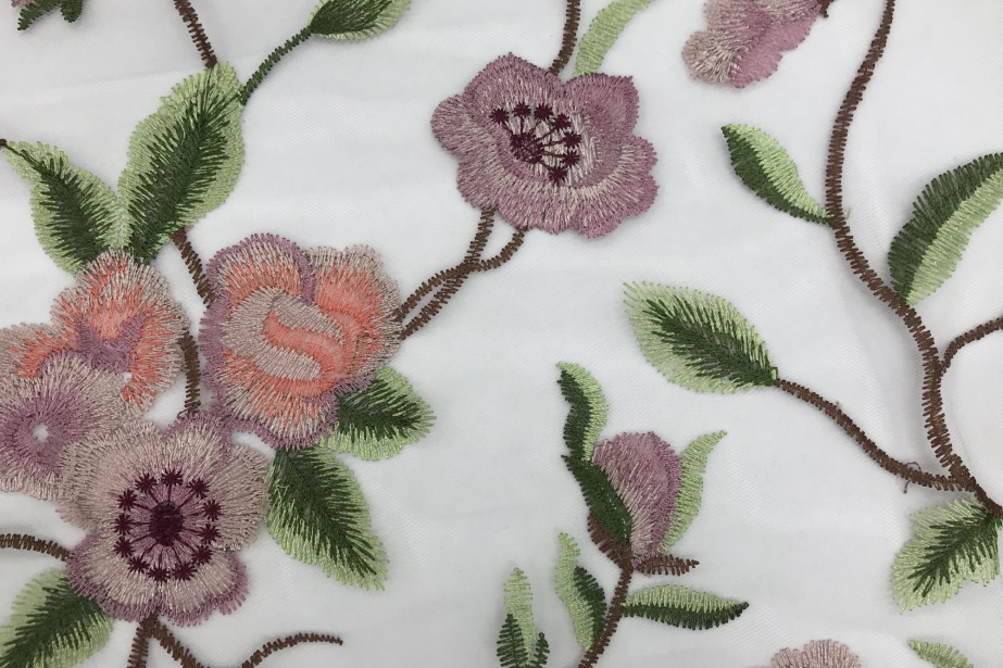 Сетка с вышивкой/розовый 16444/D#1/C#1