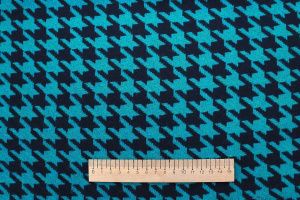 Пальтовая ткань "Гусиная лапка" принт/сине-бирюзовый AP211001088/D#681-82160/C#3