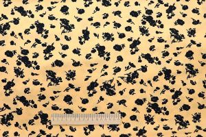 Блузочная ткань "SPH" принт/цветы черные на желтом 3424-PY/D#H1618/C#4