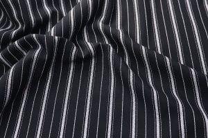 Костюмная ткань принт/полоска черно-серебристая 2593-PY/D#3
