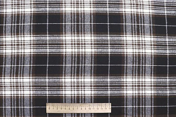 Рубашечная ткань/клетка коричнево-белая на черном AP6032313/D#1681-6323/C#F800-637-2