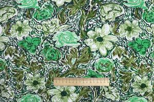Штапель принт/цветы мятно-зеленые 3671-PY/D#5/C#1