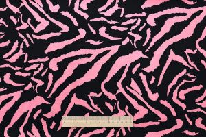 Блузочная ткань "SPH Прадо" принт/тигр черно-розовый 3463-PY/D#22/C#3