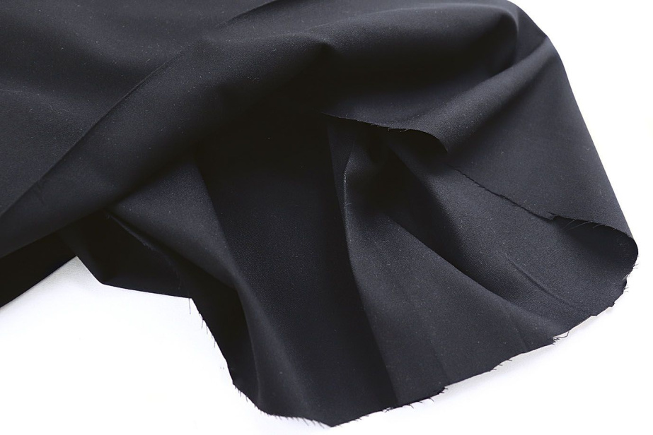 Штапель твил стрейч/черный 4255-PY/C#Black