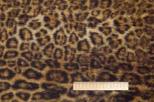 Искусственный мех "Леопард" длинноворсовый принт/черно-коричневый AP231215/DL23121880/D#23-032/C#1000/30-40