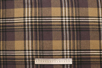 Рубашечная ткань/клетка черно-белая на коричневом AP6032313/D#1681-6323/C#F800-248
