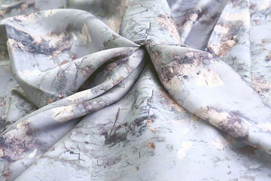 Сатин "Париж" принт/розовый на синевато-сером 4101-PY/D#5/C#2