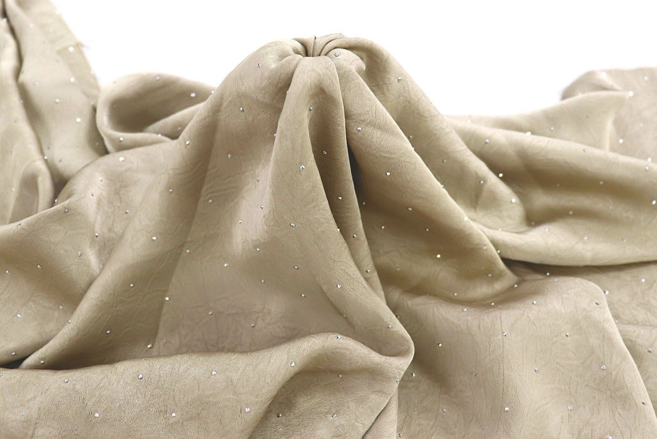 Сатин креш со стразами/бежевый VT-11779/C#3