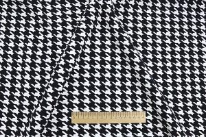 Блузочная ткань "SPH" принт/гусиная лапка черно-белая 3621-PY/D#2/C#2