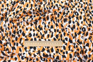 Блузочная ткань "SPH" принт/пятна черно-белые на оранжевом 3386-PY/D#9776-371/C#2
