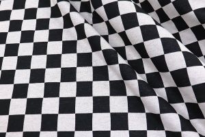 Трикотаж "Евроангора" жаккард/шахматы белый с черным 3281-PY/C#2