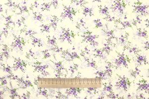 Шифон принт/цветы фиолетовые на молочном 3707-PY/D#10/C#4 (11592)